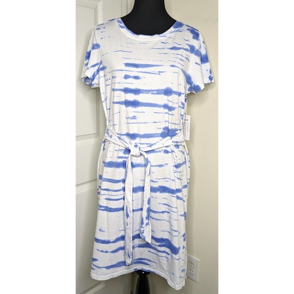 Pact Dresses & Skirts - Pact Dress Womens L 100% Organic Cotton Far-Out Tie-Dye Round Neck Waist Tie NEW